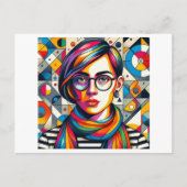Kleurrijk gezicht briefkaart (Voorkant)