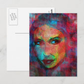 Kleurrijk gezicht briefkaart (Voorkant / Achterkant)