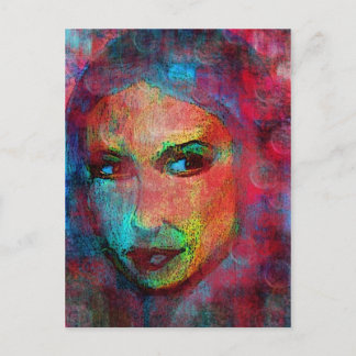 Kleurrijk gezicht briefkaart
