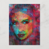 Kleurrijk gezicht briefkaart (Voorkant)