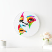 Kleurrijk gezicht Ronde (grote wandklok) Grote Klok (Huis)