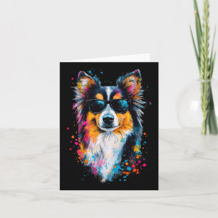 Kleurrijk gezicht van Shetland Sheepdog Cute puppy Kaart