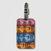 Kleurrijk gezichtspatroon bagagelabel (Voorkant (verticaal))