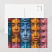 Kleurrijk gezichtspatroon briefkaart (Voorkant / Achterkant)