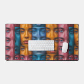 Kleurrijk gezichtspatroon bureaumat (Keyboard & Muis)