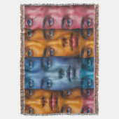 Kleurrijk gezichtspatroon deken (Voorkant Verticaal)