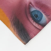 Kleurrijk gezichtspatroon fleece deken (Hoek)