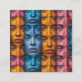 Kleurrijk gezichtspatroon informatiekaartje (Voorkant)