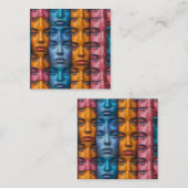 Kleurrijk gezichtspatroon informatiekaartje (Voorkant / Achterkant)