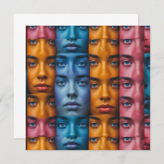 Kleurrijk gezichtspatroon kaart (Voorkant / Achterkant)