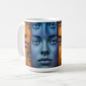 Kleurrijk gezichtspatroon koffiemok (Voorkant links)