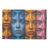 Kleurrijk gezichtspatroon kussensloop (Achterkant)