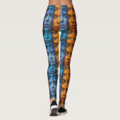 Kleurrijk gezichtspatroon leggings (Achterkant)