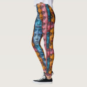 Kleurrijk gezichtspatroon leggings (Links)