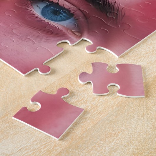 Kleurrijk gezichtspatroon legpuzzel (Zijkant)