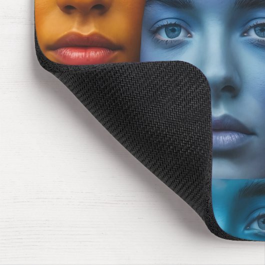 Kleurrijk gezichtspatroon muismat (Hoek)