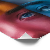 Kleurrijk gezichtspatroon perfect poster (Hoek)