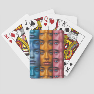 Kleurrijk gezichtspatroon pokerkaarten