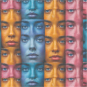 Kleurrijk gezichtspatroon sticker (Voorkant)