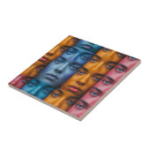 Kleurrijk gezichtspatroon tegeltje (Zijkant)