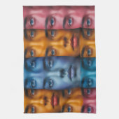 Kleurrijk gezichtspatroon theedoek (Verticaal)