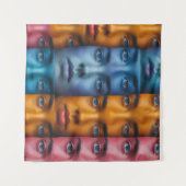 Kleurrijk gezichtspatroon wandkleed (Voorkant (horizontaal))