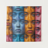 Kleurrijk gezichtspatroon wandkleed (Voorkant)