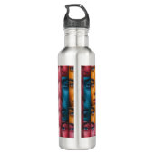 Kleurrijk gezichtspatroon waterfles (Achterkant)