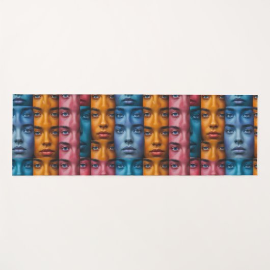 Kleurrijk gezichtspatroon yogamat (Voorkant (horizontaal))