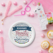 Kleurrijk gezinsherenigontwerp papieren bordje (Feest)