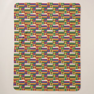 Kleurrijk Ghana Kente Doek - Traditioneel Geometri Sherpa Deken