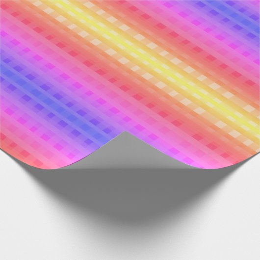 Kleurrijk Gingham-patroon inpakpapier (Hoek)