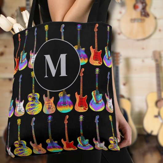 Kleurrijk Gitaarmonogram Tote Bag