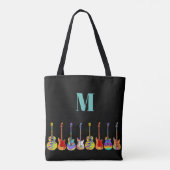 Kleurrijk Gitaarmonogram Tote Bag (Achterkant)