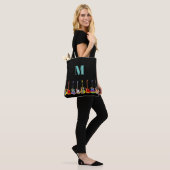 Kleurrijk Gitaarmonogram Tote Bag (Op model)