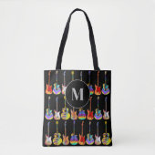 Kleurrijk Gitaarmonogram Tote Bag (Voorkant)