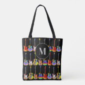 Kleurrijk Gitaarmonogram Tote Bag (Achterkant)
