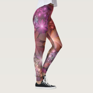Kleurrijk glanzende abstracte fractale kunst van e leggings