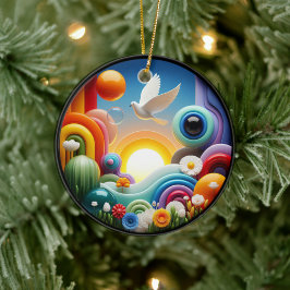 Kleurrijk Glas Abstract Duif Regenboog Tuin Keramisch Ornament