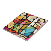 Kleurrijk Glas in lood Abstract Patroon Tegeltje (Zijkant)