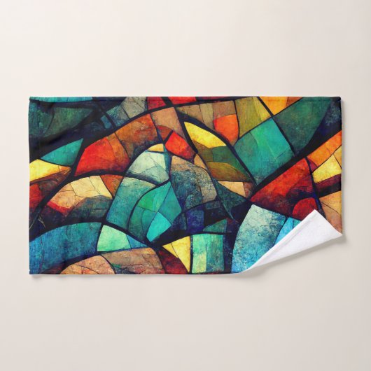 Kleurrijk Glas in lood Abstractie Bad Handdoek (Handdoek)