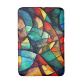 Kleurrijk Glas in lood Abstractie Badmat (Voorkant Verticaal)