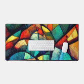 Kleurrijk Glas in lood Abstractie Bureaumat (Keyboard & Muis)