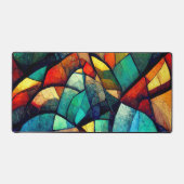 Kleurrijk Glas in lood Abstractie Bureaumat (Voorkant)