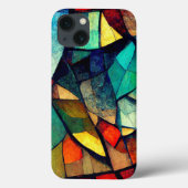 Kleurrijk Glas in lood Abstractie Case-Mate iPhone Case (Achterkant)