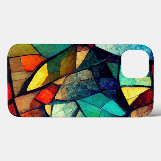 Kleurrijk Glas in lood Abstractie Case-Mate iPhone Case (Achterkant (horizontaal))
