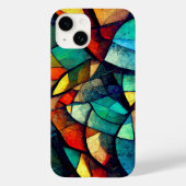 Kleurrijk Glas in lood Abstractie Case-Mate iPhone Case (Achterkant)