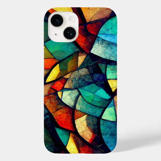 Kleurrijk Glas in lood Abstractie Case-Mate iPhone Case (Achterkant)