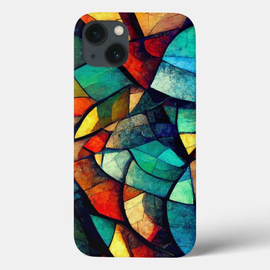Kleurrijk Glas in lood Abstractie Case-Mate iPhone Case (Achterkant)