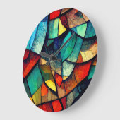 Kleurrijk Glas in lood Abstractie Grote Klok (Hoek)